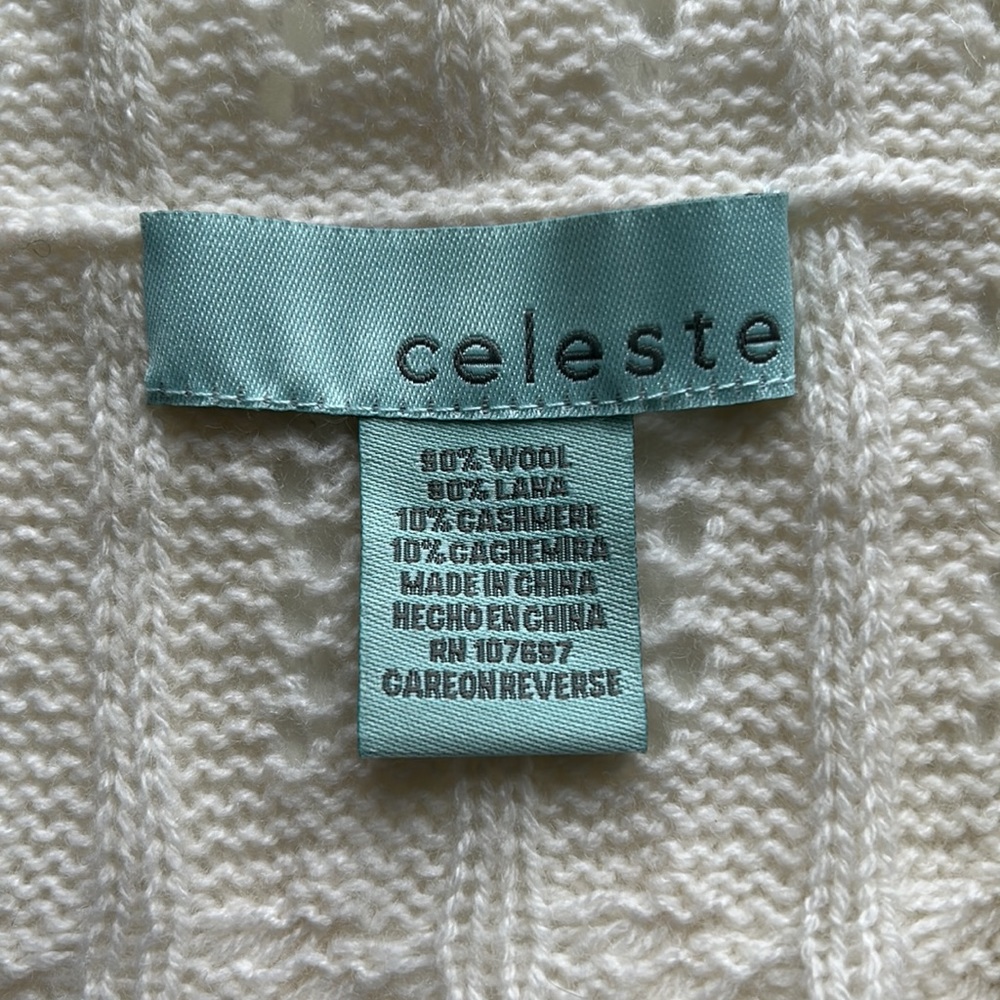 Celeste Ivory Infinity Scarf in Wool Cashmere Blend - Picture 5 of 6